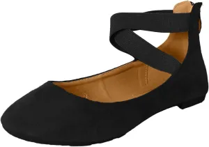 Womens Dana Closed Toe Ankle Strap Slide Flats
