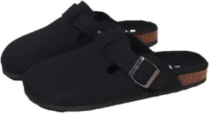 Women's Faux Suede Slip-On Clogs with Buckle Strap Faux Fur Lining Womens Slippers