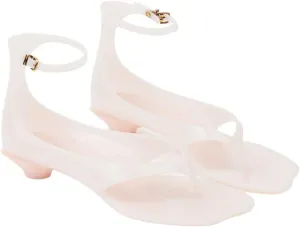 Women’s Flip Flop Kitten Heels – Jelly Thong Heeled Sandals with Clear Strap, Transparent Low Heel Mules, Stylish Thong Kitten Heels for Summer, Casual Dress Sandals