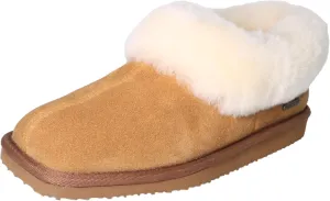 Women's Genuine Suede Uppers Square Toe Boot Slippers Ankel Booties with Sheepskin Collar Memory Foam Warm Comfy Fuzzy Shoes for Indoor Outdoor Winter