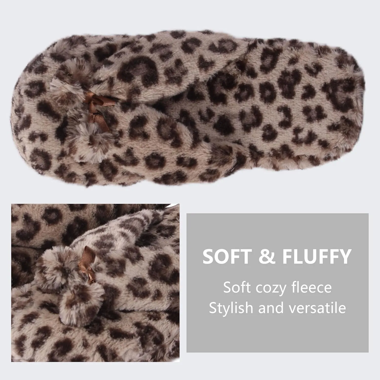 Women's Girls Soft Fluffy Indoor House Flip-Flops Non-Slip SPA Thong Slippers