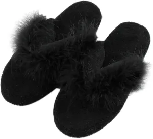 Women's Girls Soft Fluffy Indoor House Flip-Flops Non-Slip SPA Thong Slippers