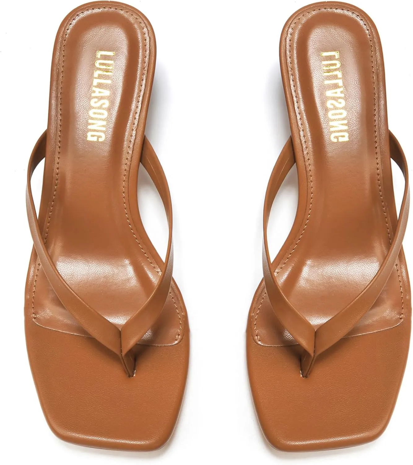 Women's Kitten Heels Sandals Square Open Toe Flip Flop Heels 1.8-2 Inch Heeled Sandals for Women