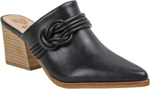 Women's Knotted Mule Western Mule Stacked Block Heels Mules Comfort Pointed Toe Slip on Slides Loafer Shoes