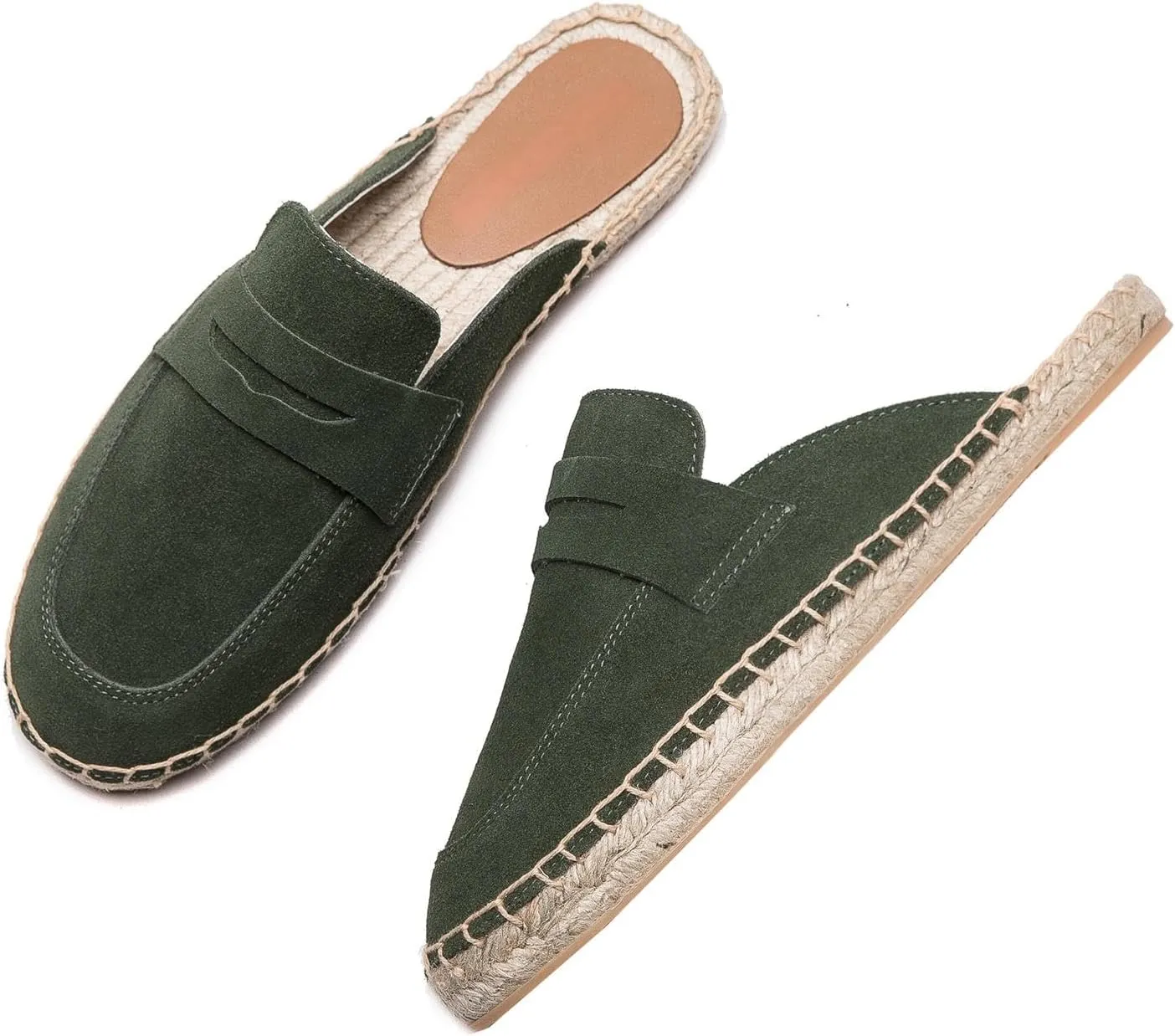 Women's Mule - Soft and Comfortable Women's Flat Mule Slippers, Non Slip Cowhide Flat Shoes, Suitable for Work, Vacation, Beach, Vacation, Shopping