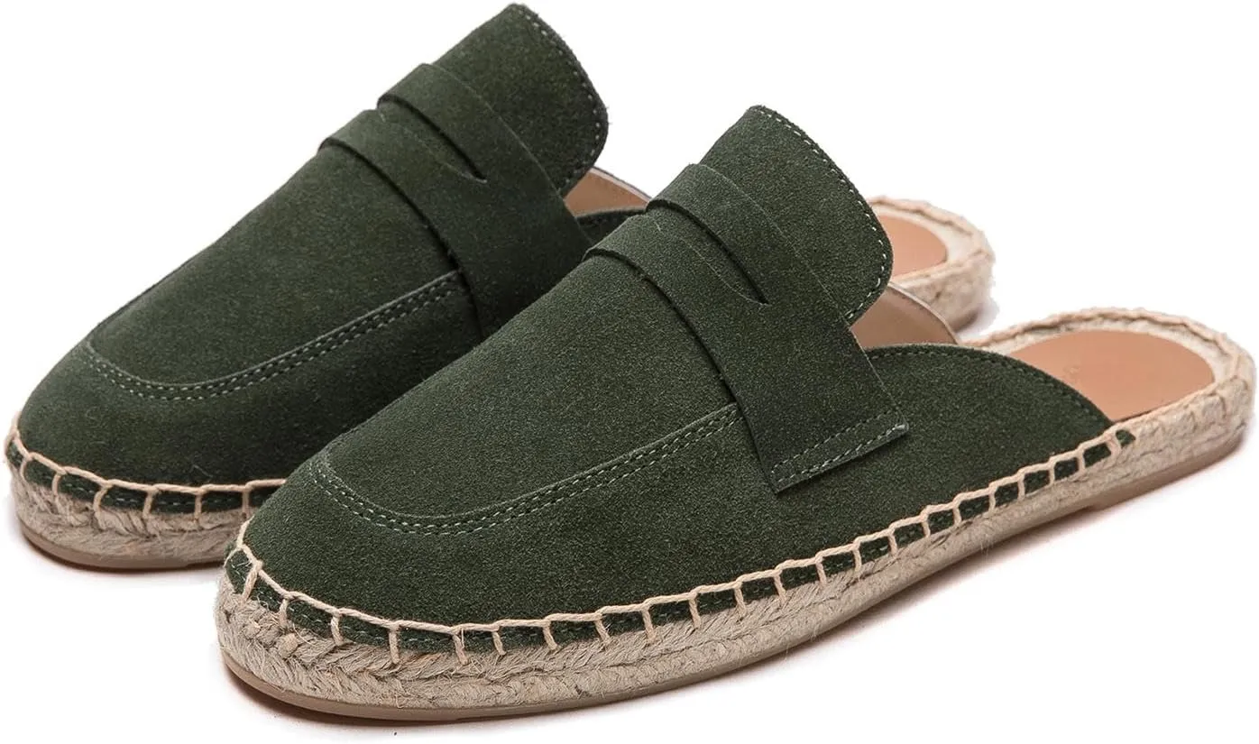 Women's Mule - Soft and Comfortable Women's Flat Mule Slippers, Non Slip Cowhide Flat Shoes, Suitable for Work, Vacation, Beach, Vacation, Shopping