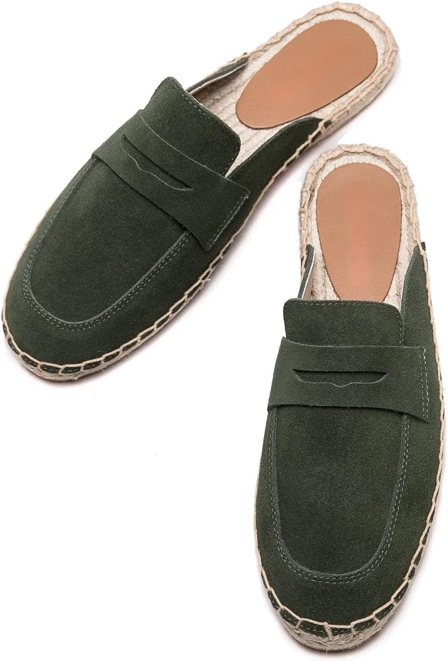 Women's Mule - Soft and Comfortable Women's Flat Mule Slippers, Non Slip Cowhide Flat Shoes, Suitable for Work, Vacation, Beach, Vacation, Shopping