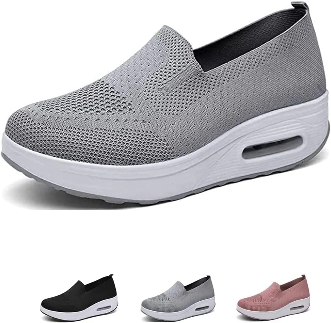 Women's Orthopedic Sneakers, 2023 New Air Cushion Non-Slip Walking Shoes, Breathable Mesh Platform Sneakers, Arch Support Orthopedic Stretch Shoes for Women