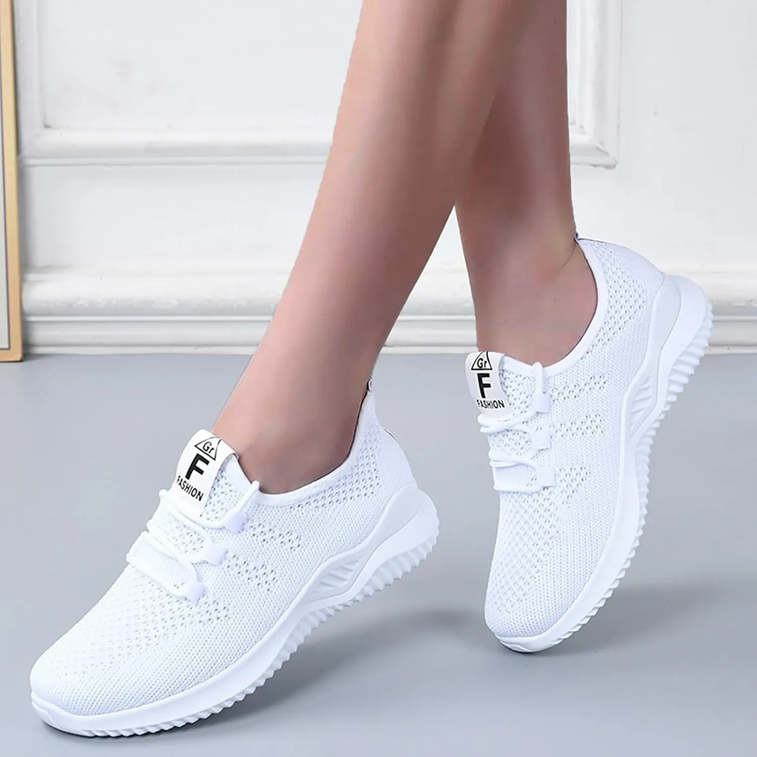 Womens Running Shoes Slip On Arch Support Orthopedic Shoes Non Slip Mesh Breathable Sneakers Lightweight Athletic Gym Workout Tennis Training Sneakers for Summer