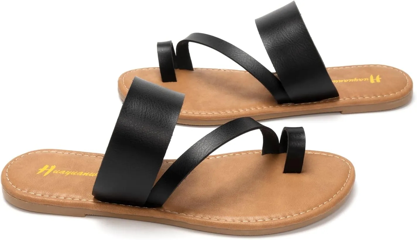 Women's Slide Sandals Slip On Flat Flip Flop Thong Casual Summer