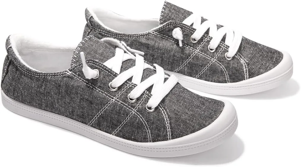 Women's Slip On Canvas Sneaker Low Top Casual Walking Shoes Classic Comfort Flat Fashion Sneakers