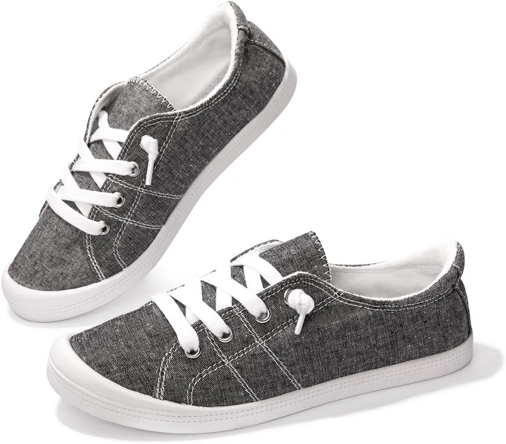Women's Slip On Canvas Sneaker Low Top Casual Walking Shoes Classic Comfort Flat Fashion Sneakers