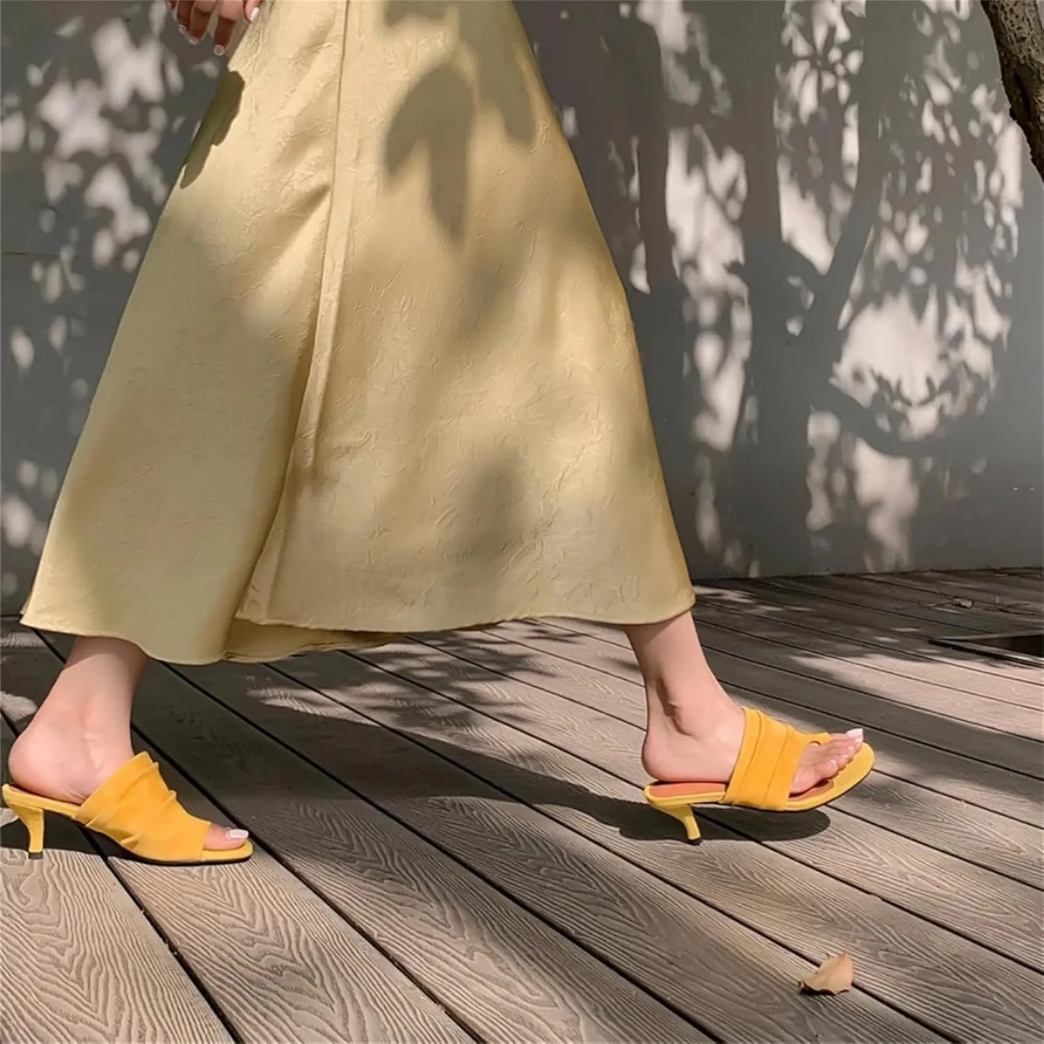 Women's Suede High Heel Sandals - Thin Heels Party Wedding Flip-Flop, Comfort Prom Pumps