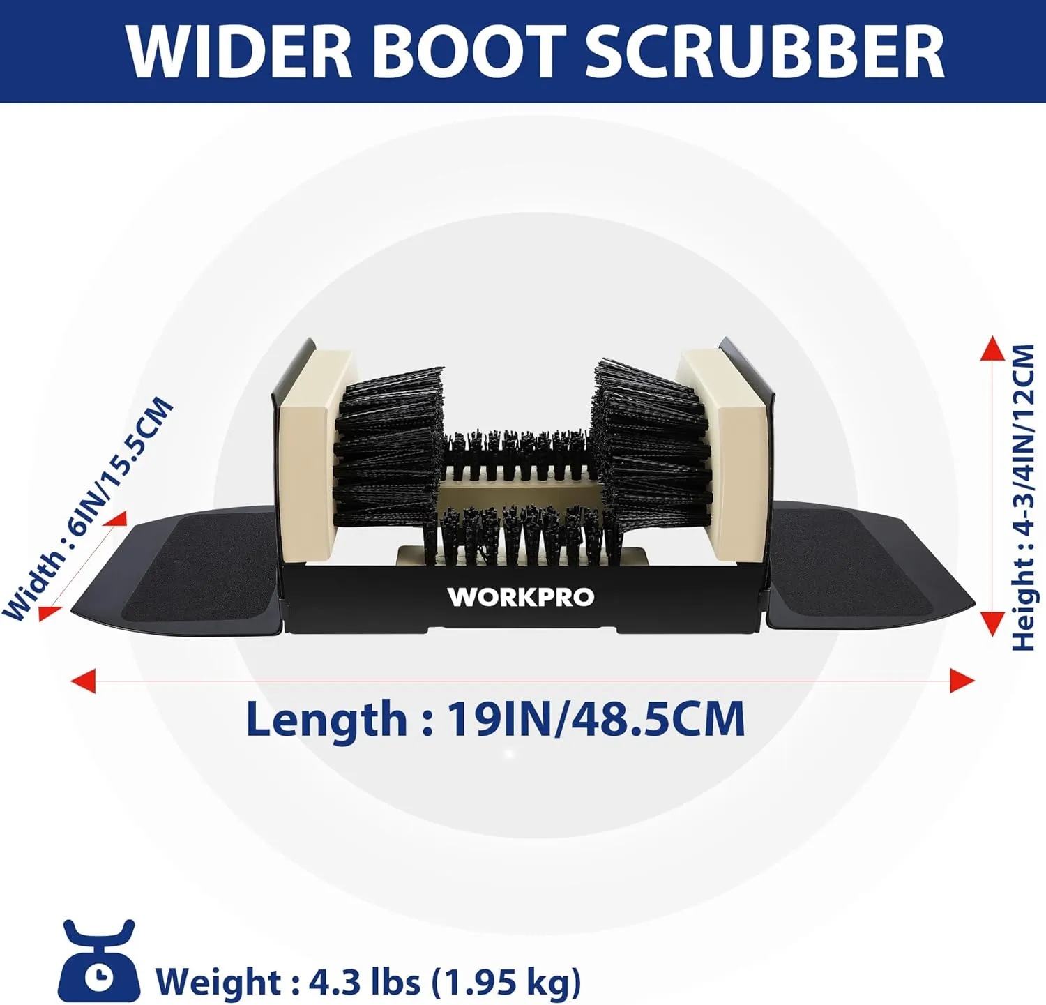 WORKPRO Boot Brush Scraper Outdoor, Shoe Cleaner Brush, Boot Scrubber, Heavy Duty Boot Cleaning Brush, 2 Pack