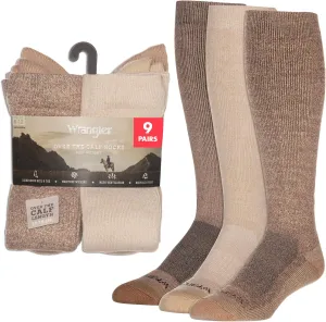 Wrangler Ryder Western Cowboy Boot Socks for Men - Over Calf, Cushioned Sole, Moisture-Wicking, Durable Design