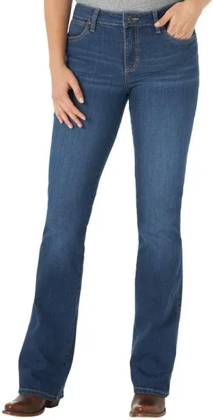 Wrangler Womens Aura Instantly Slimming Mid Rise Boot Cut Jean