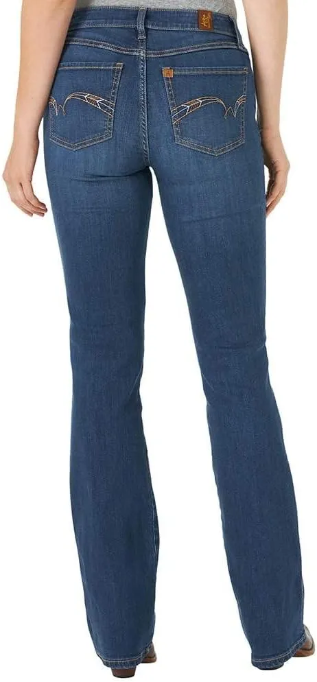 Wrangler Womens Aura Instantly Slimming Mid Rise Boot Cut Jean