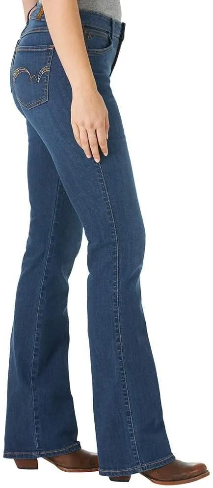 Wrangler Womens Aura Instantly Slimming Mid Rise Boot Cut Jean