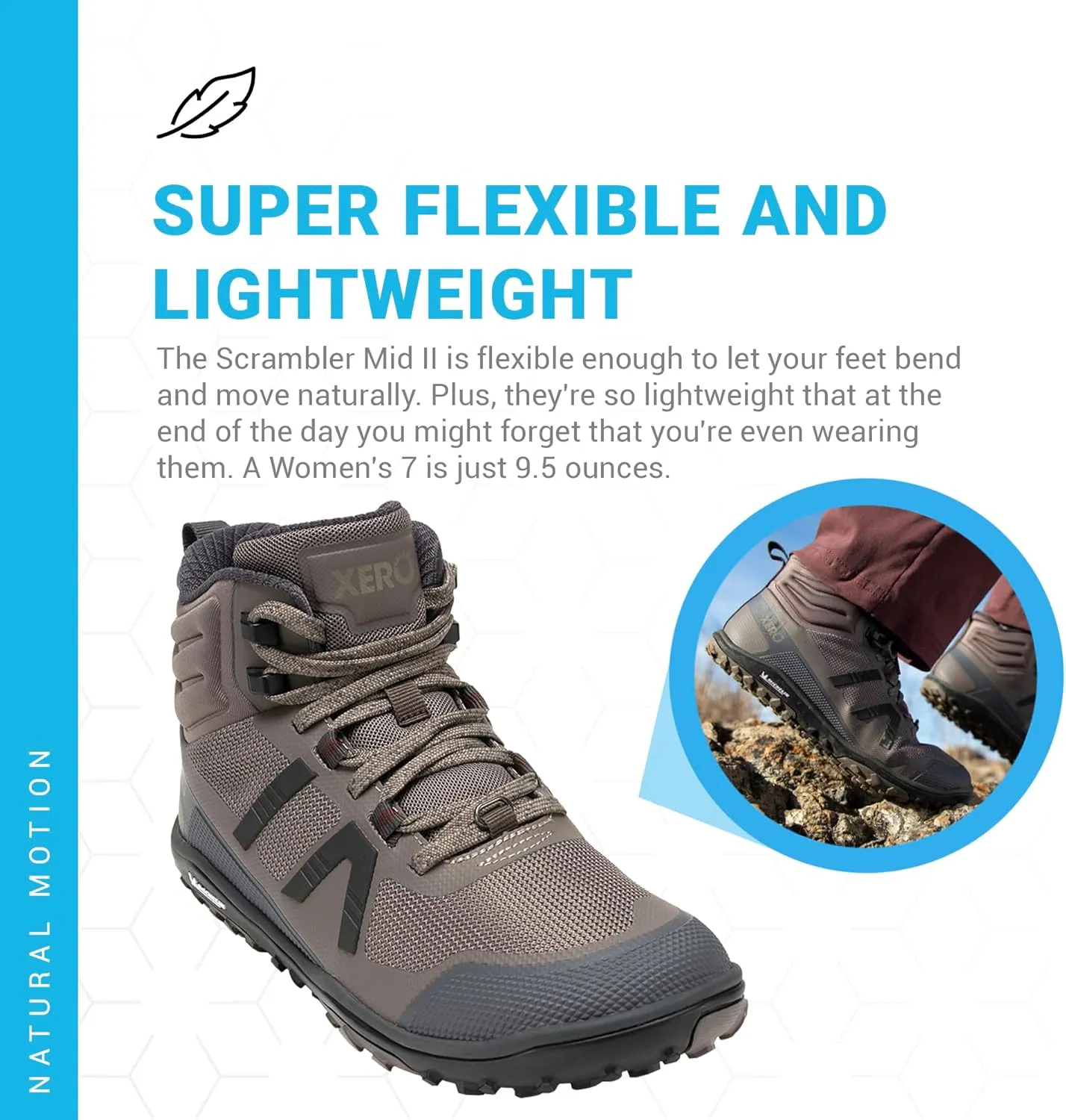 Xero Shoes Barefoot Hiking Shoes for Women | Scrambler Mid Women's Hiking Boots | Zero Drop, Wide Toe Box, Minimalist