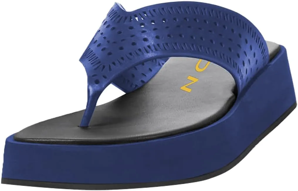 YDN Women Dressy Platform Mules Square Open Toe Slippers Cutout Flat Flip Flop Chunky Low Heels Shoes Party Daily Size 4-15 US
