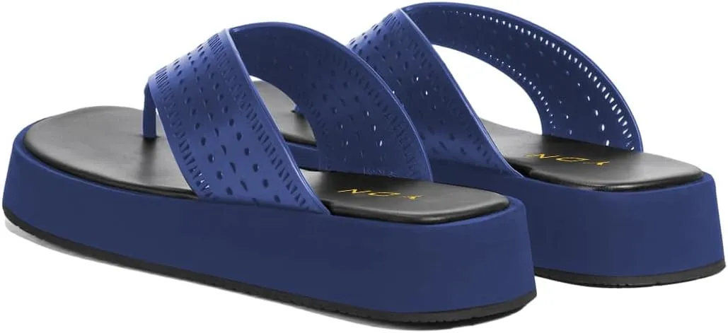 YDN Women Dressy Platform Mules Square Open Toe Slippers Cutout Flat Flip Flop Chunky Low Heels Shoes Party Daily Size 4-15 US