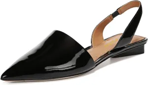 YDN Women Trendy Low Square Heel Slide Flat Sandals Closed Pointed Toe Slingback D'Orsay Slip On Comfort Walking Dress Pumps Size 4-15 US