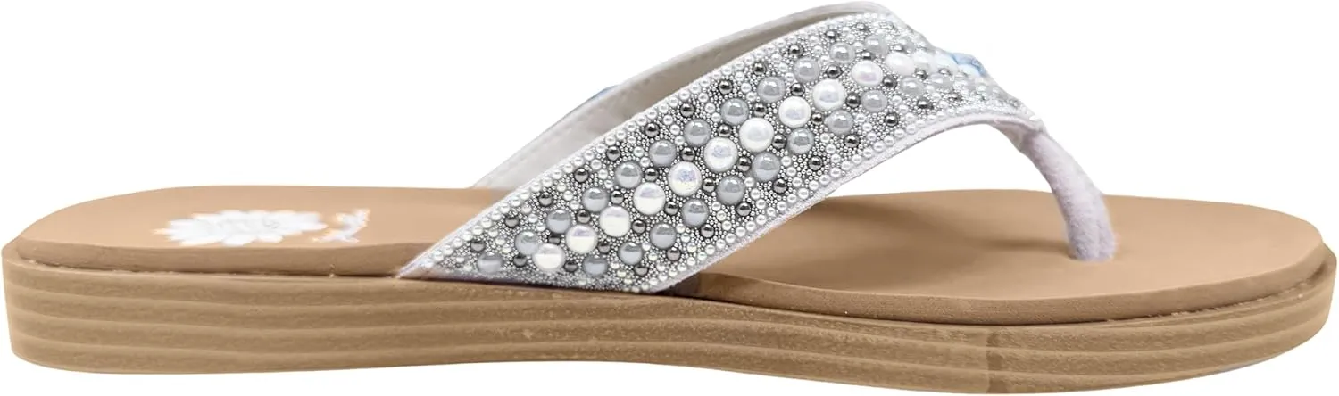 Yellow Box Women's Debra Flip Flop Sandal, Round Toe, 0.75 Inch Heel, 0.5 Inch Platform, Comfortable Flip-Flop