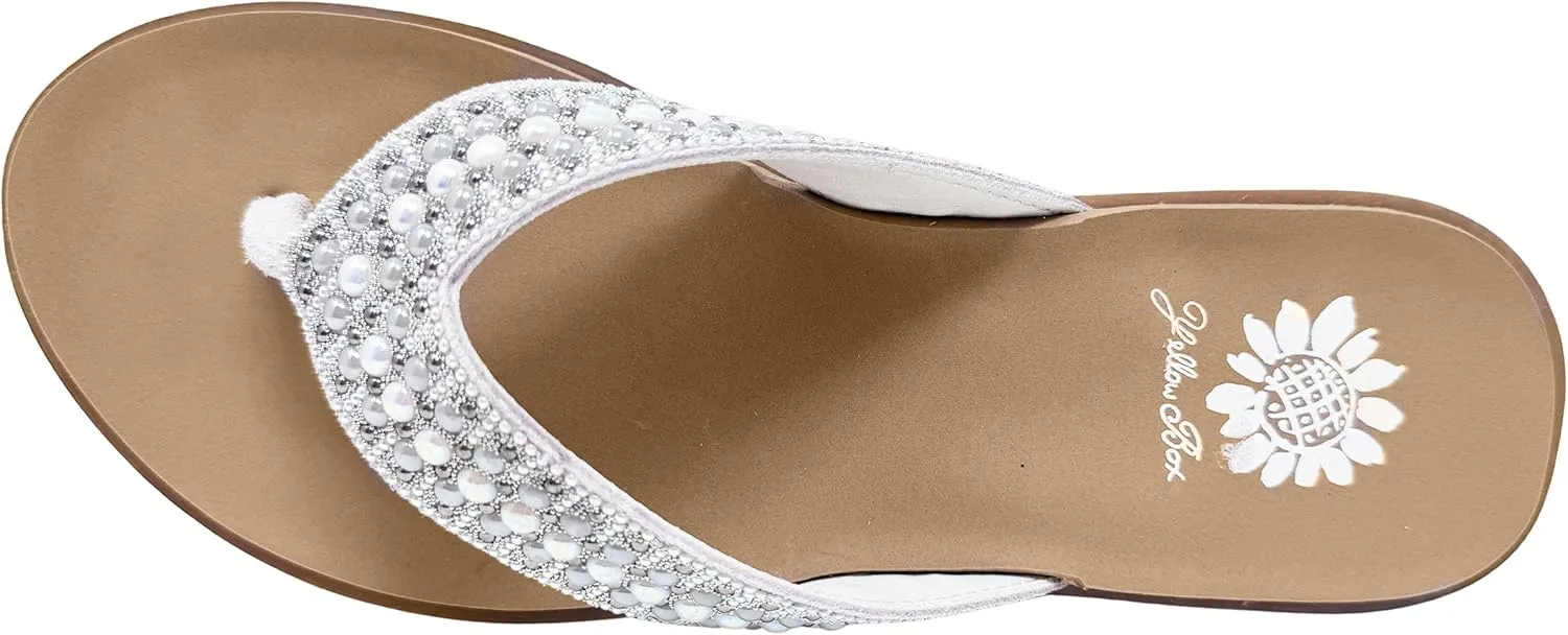 Yellow Box Women's Debra Flip Flop Sandal, Round Toe, 0.75 Inch Heel, 0.5 Inch Platform, Comfortable Flip-Flop
